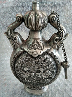 Ornate Silver Snuff Bottle