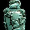 Turquoise Carved Snuff Bottle and Cover
