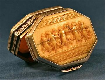 19th Century Silver and Carved Ivory Snuff Box