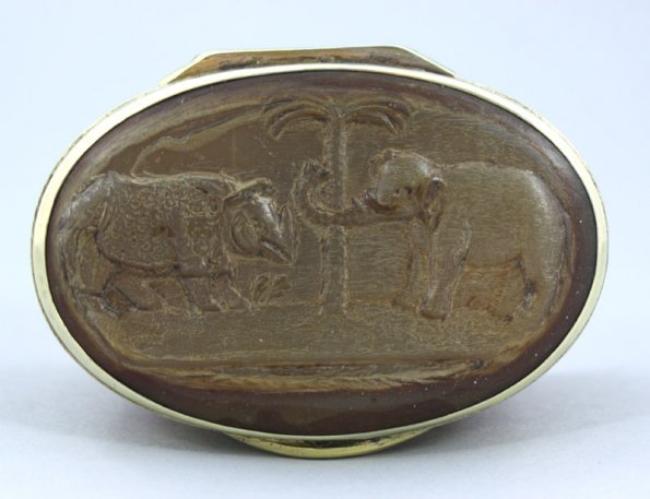 Carved Rhinoceros Horn Snuff Box 18th Century