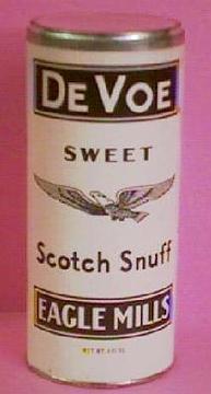 De Voe Eagle Mills Scotch Snuff