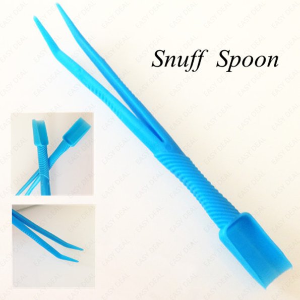 Blue Plastic Snuff Spoon