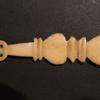 Carved Bone Snuff Spoon with Heart Handle