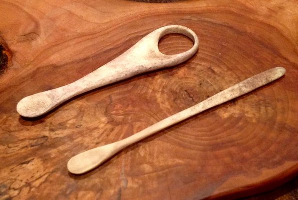 Deer Antler Snuff Spoons Carved by Jim